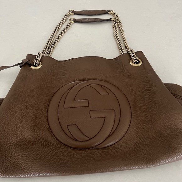 Gucci Soho chain medium brown calfskin leather tote - Picture 2 of 13